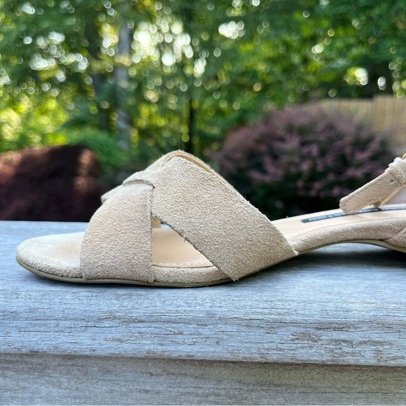 French Connection Vidoy Suede Leather Desert Sand Ankle Strap Sandals Sz 39.5/9 - Picture 6 of 16